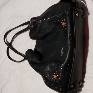 COACH Edie Shoulder Bag 31 In Polished Pebble Leather With Western Rivets
